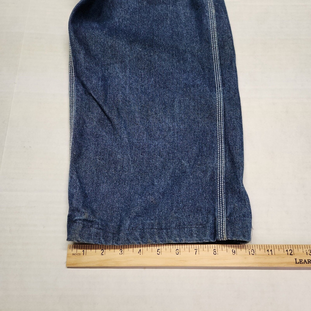Mens Real Work Wear Denim Bib Overalls Relaxed Fit Blue 44W 30L Outdoor Mechanic - Picture 11 of 12